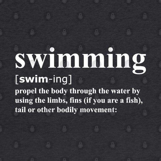 Swimming Dictionary definition white by Swimtees